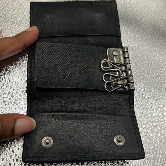 Dolce & Gabbana Foldover Key Holder Card Case Black Leathe Luxury Minimalist - Picture 5 of 11